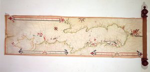 Miniatyr nautisk kart over Adriaterhavet, 1624 (pergament)